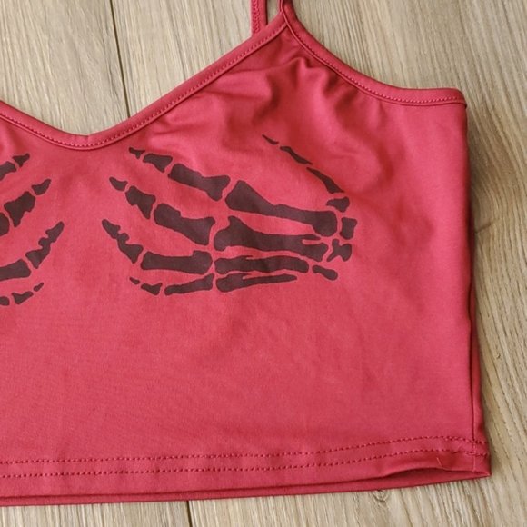 Skeleton Hands Cropped Cami Top - Picture 3 of 6